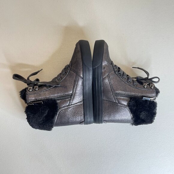 Guess Dustyn Faux Fur Hidden Wedge Sneaker Ankle Boots Size 6.5 - Picture 10 of 16